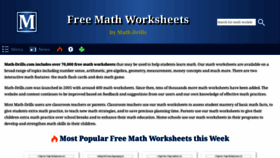 What Math-drills.com website looks like in 2024 
