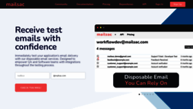 What Mailsac.com website looked like in 2024 (1 year ago)