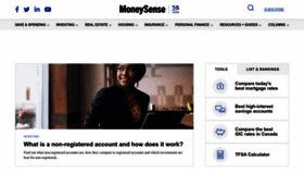 What Moneysense.ca website looks like in 2024 