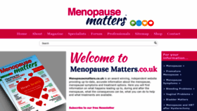 What Menopausematters.co.uk website looks like in 2024 