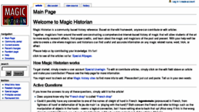 What Magichistorian.com website looked like in 2011 (13 years ago)