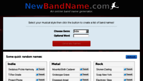 What Newbandname.com website looked like in 2014 (10 years ago)