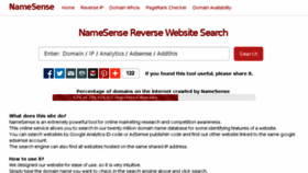 What Namesense.com website looked like in 2015 (9 years ago)