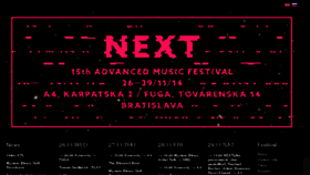 What Nextfestival.sk website looked like in 2015 (9 years ago)