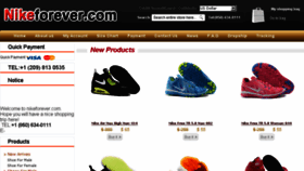 What Nikeforever.com website looked like in 2015 (8 years ago)