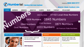 What Numbertel.co.uk website looked like in 2015 (8 years ago)