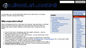 What Nogoodatcoding.com website looked like in 2016 (8 years ago)