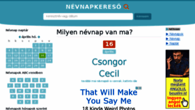 What Nevnapkereso.hu website looked like in 2016 (8 years ago)