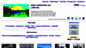 What New-horizons.org website looked like in 2016 (9 years ago)