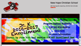 What Newhopechristian.net website looked like in 2016 (7 years ago)
