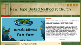 What Newhope-umc.org website looked like in 2016 (7 years ago)