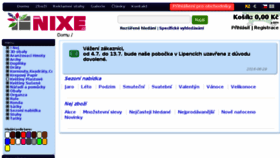 What Nixe.cz website looked like in 2016 (7 years ago)