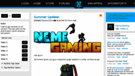 What Nemegaming.com website looked like in 2016 (7 years ago)