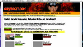 What Narutoget.us website looked like in 2016 (7 years ago)