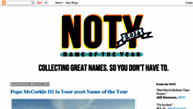 What Nameoftheyear.com website looked like in 2016 (7 years ago)