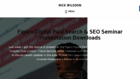 What Nickwilsdon.com website looked like in 2016 (7 years ago)