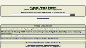 What Nursesarena.com website looked like in 2016 (7 years ago)