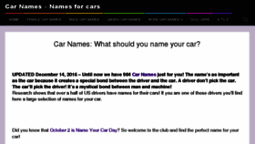 What Namesforcars.com website looked like in 2016 (7 years ago)