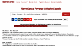 What Namesense.com website looked like in 2017 (7 years ago)
