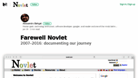 What Novlet.com website looked like in 2017 (7 years ago)
