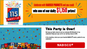 What Nabisco.com website looked like in 2017 (7 years ago)