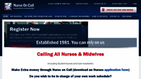 What Nurseoncall.ie website looked like in 2017 (7 years ago)
