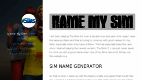 What Namemysim.com website looked like in 2017 (7 years ago)