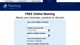 What Naming.net website looked like in 2017 (6 years ago)