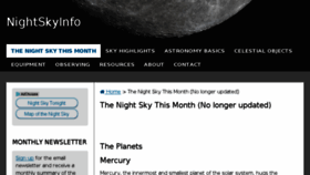 What Nightskyinfo.com website looked like in 2017 (6 years ago)