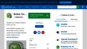 What Nokia-software-updater.en.softonic.com website looked like in 2017 (6 years ago)