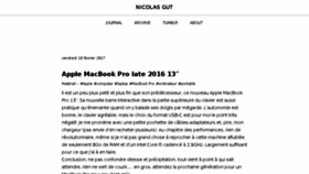 What Nicolasgut.com website looked like in 2017 (6 years ago)
