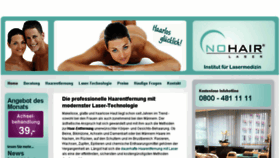 What Nohair.de website looked like in 2017 (6 years ago)