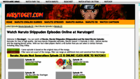 What Narutoget.us website looked like in 2017 (6 years ago)