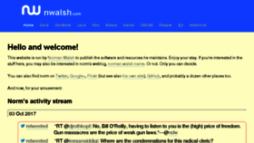 What Nwalsh.com website looked like in 2017 (7 years ago)