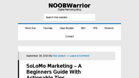 What Noobwarrior.com website looked like in 2017 (6 years ago)
