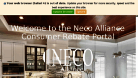 What Necoonlinerebates.com website looked like in 2018 (6 years ago)