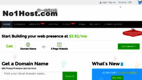 What No1host.com website looked like in 2018 (6 years ago)