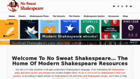 What Nosweatshakespeare.com website looked like in 2018 (6 years ago)