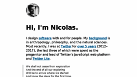 What Nicolasgallagher.com website looked like in 2018 (6 years ago)