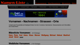 What Namen-liste.de website looked like in 2018 (6 years ago)