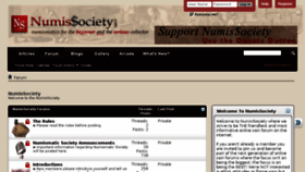 What Numissociety.com website looked like in 2018 (6 years ago)
