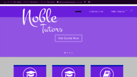 What Nobletutors.co.za website looked like in 2018 (6 years ago)