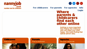 What Nannyjob.co.uk website looked like in 2018 (5 years ago)