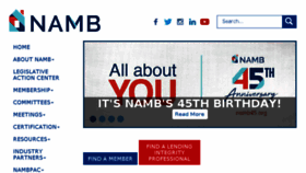 What Namb.org website looked like in 2018 (5 years ago)