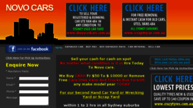 What Novocars.com.au website looked like in 2018 (5 years ago)