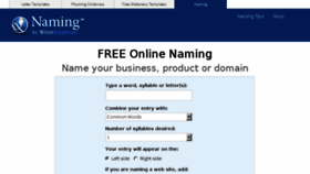 What Naming.net website looked like in 2018 (5 years ago)