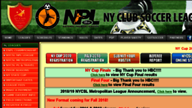 What Nyclubsoccerleague.com website looked like in 2018 (5 years ago)