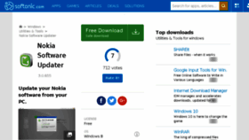 What Nokia-software-updater.en.softonic.com website looked like in 2018 (5 years ago)