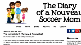 What Nouveausoccermom.com website looked like in 2018 (5 years ago)
