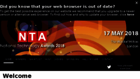 What Nationaltechnologyawards.co.uk website looked like in 2018 (5 years ago)